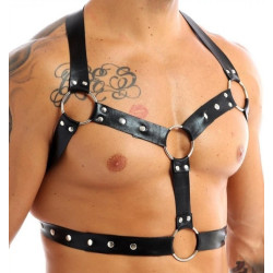 Generique Harnais lanières Fines Thin Chest Simili Noir